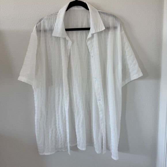 EUC White Sheer Textured 2-Piece Matching Set - Picture 2 of 8